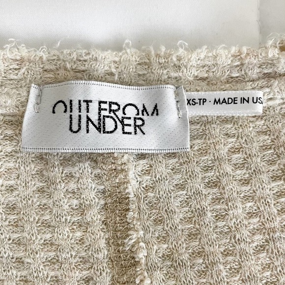 Uo Out From Under Tan Oversized Long Sleeve Button Up Thermal Top Size XS - Picture 8 of 14